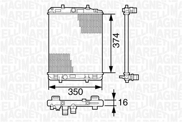 MAGNETI MARELLI radiatorius, variklio aušinimas 350213393000